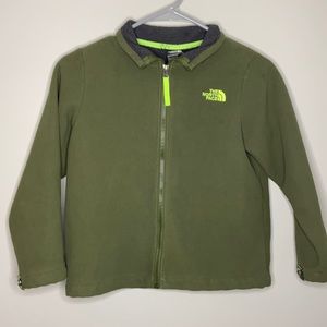 The North Face Kids Jacket - Olive Green with Neon Accents